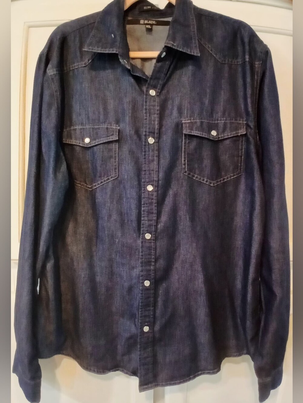 NWOT - CJ Black Men's Long Sleeve Western Style Chambray Shirt, Snap Closure XL